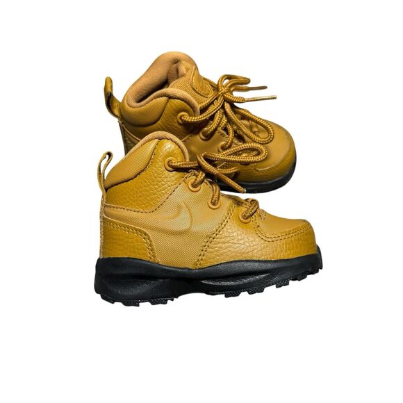 Nike Manoa LTR Toddler 4C High Top Hiking Boot Lace Up Wheat Black BQ5374-700 - Picture 1 of 8
